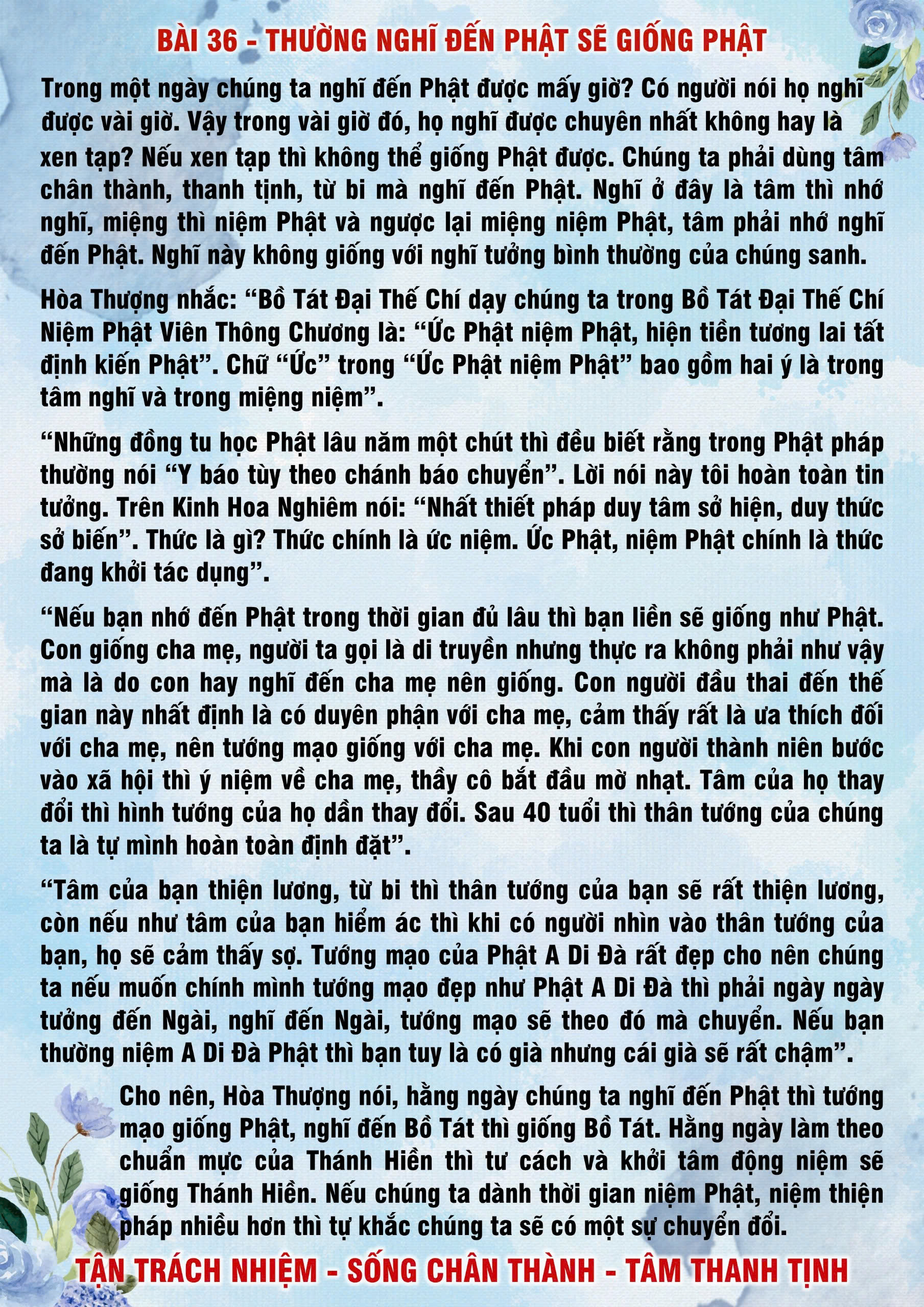 36 · PHTT - Thường Nghĩ Đến Phật Sẽ Giống Phật - 36